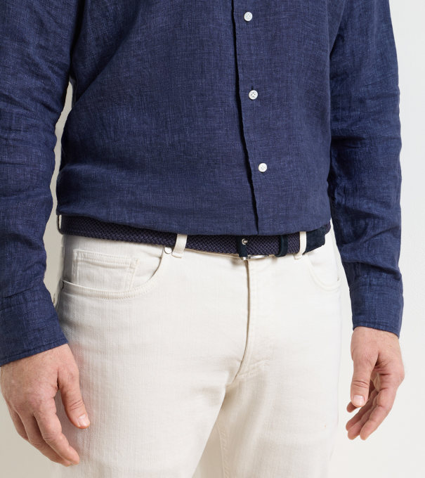 Crafted Woven Belt in Navy