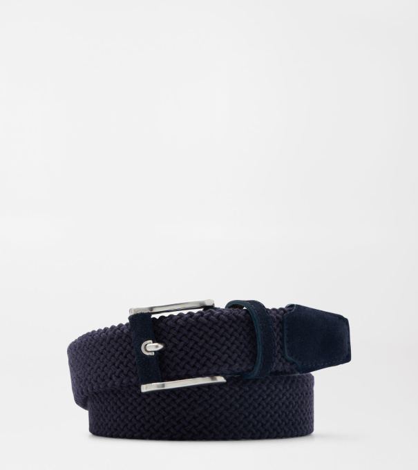 Crafted Woven Belt in Navy