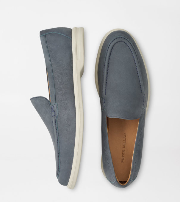 Excursionist Nubuck Venetian Loafer in BLUE PEARL