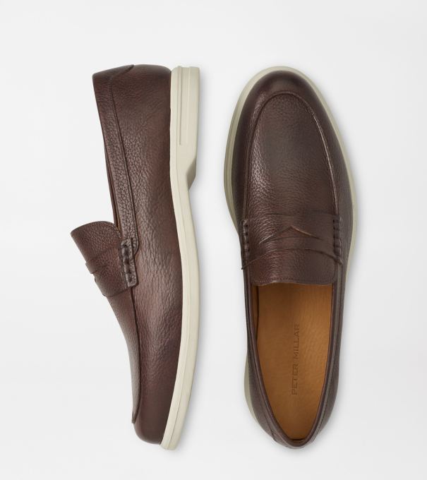 Excursionist Pebble Grain Penny Loafer in Chocolate