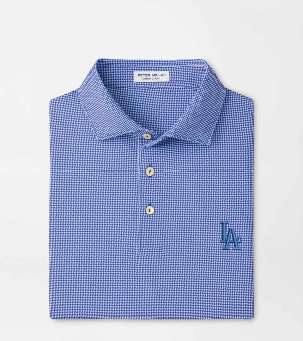 Los Angeles Dodgers Border Performance Jersey Polo in Blue3