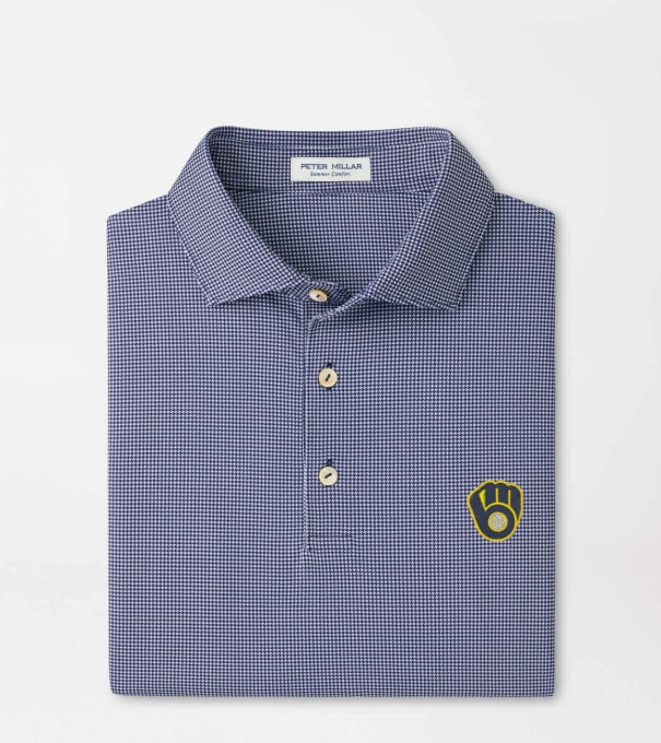 Milwaukee Brewers Border Performance Jersey Polo in Navy
