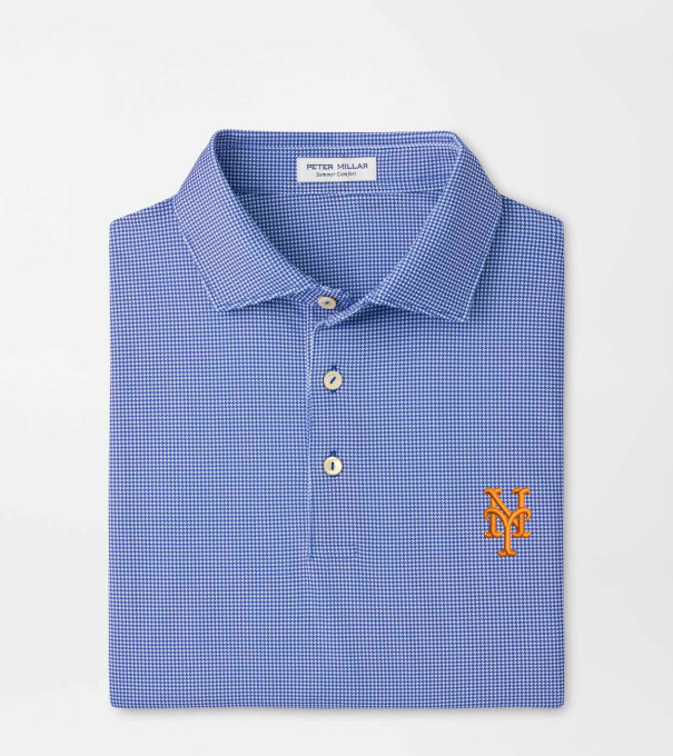 New York Mets Border Performance Jersey Polo in Blue3