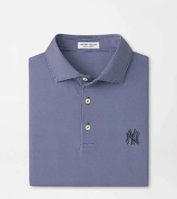 New York Yankees Border Performance Jersey Polo in Navy