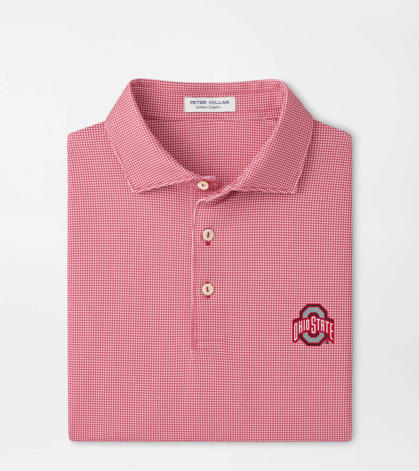 The Ohio State Border Performance Jersey Polo in Red3