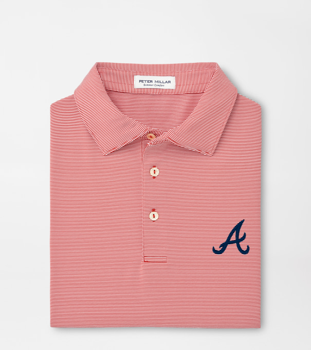 Atlanta Braves Jubilee Stripe Performance Polo in Red3