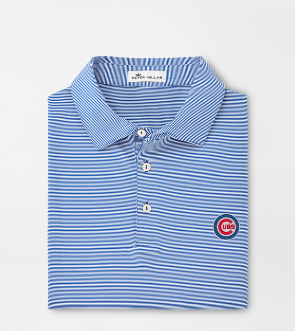 Chicago Cubs Jubilee Stripe Performance Polo in Blue3