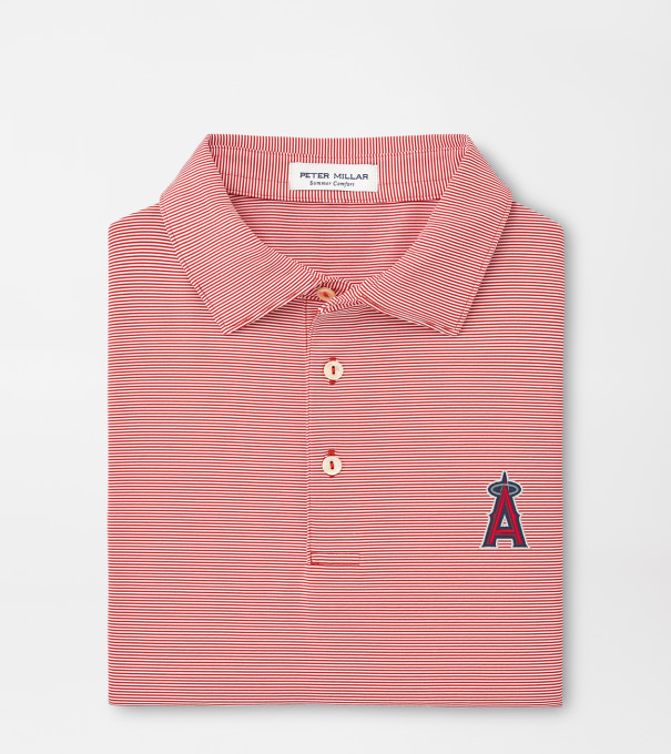 Los Angeles Angels Jubilee Stripe Performance Polo in Red3