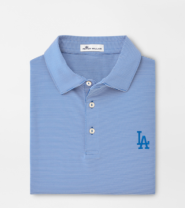 Los Angeles Dodgers Jubilee Stripe Performance Polo in Blue3