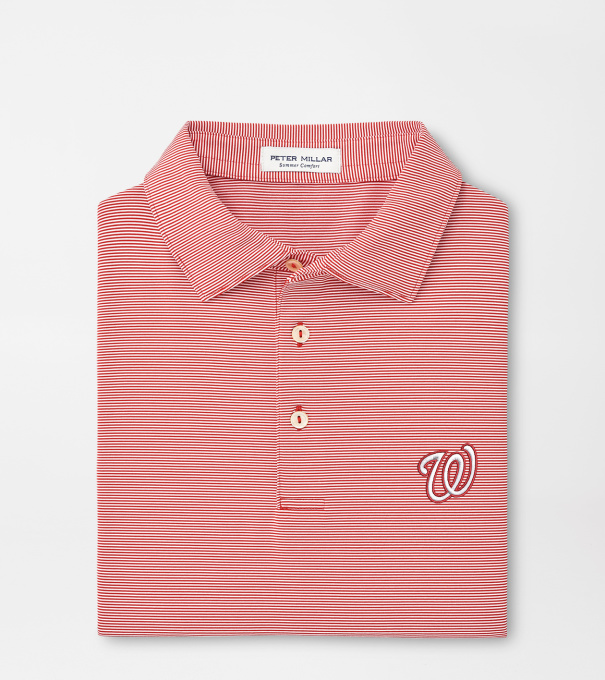 Washington Nationals Jubilee Stripe Performance Polo in Red3