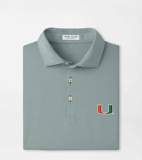 Miami Jubilee Stripe Performance Polo in Green1