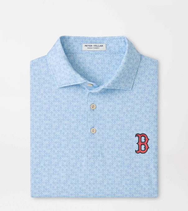 Boston Red Sox Bases Loaded Performance Jersey Polo in PALE BLUE