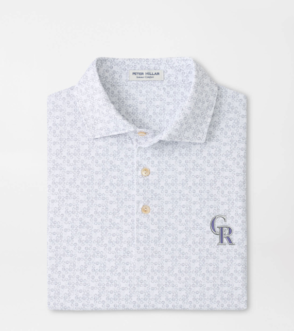 Colorado Rockies Bases Loaded Performance Jersey Polo in White
