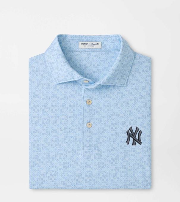 New York Yankees Bases Loaded Performance Jersey Polo in PALE BLUE