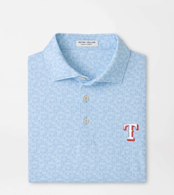 Texas Rangers Bases Loaded Performance Jersey Polo in PALE BLUE