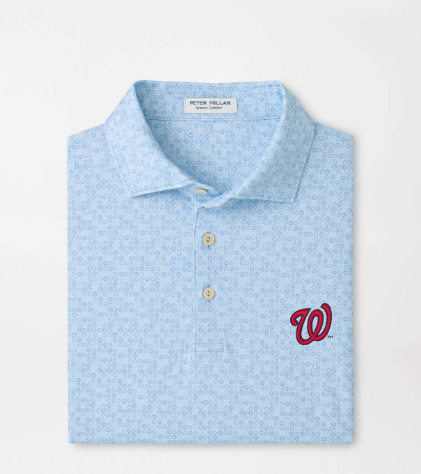 Washington Nationals Bases Loaded Performance Jersey Polo in PALE BLUE