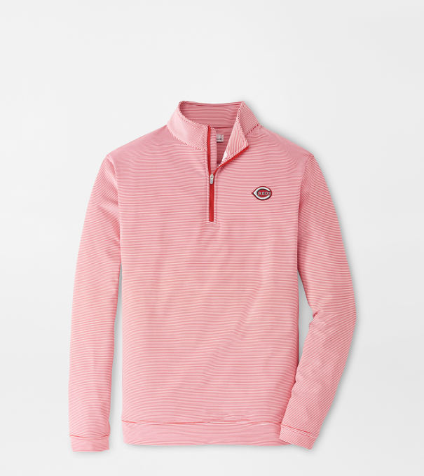 Cincinnati Reds Perth Sugar Stripe Performance Quarter-Zip in Red3/White