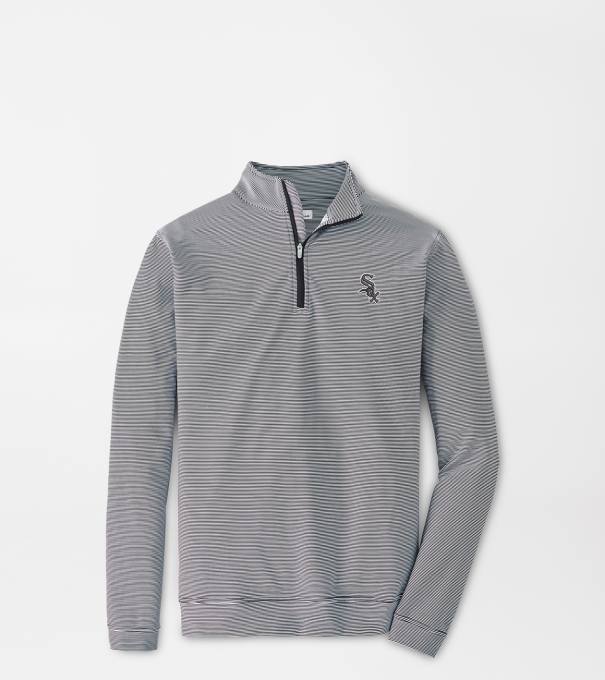 Chicago White Sox Perth Sugar Stripe Performance Quarter-Zip in Black/White