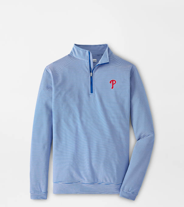 Philadelphia Phillies Sugar Stripe Performance Quarter-Zip in Blue3/White