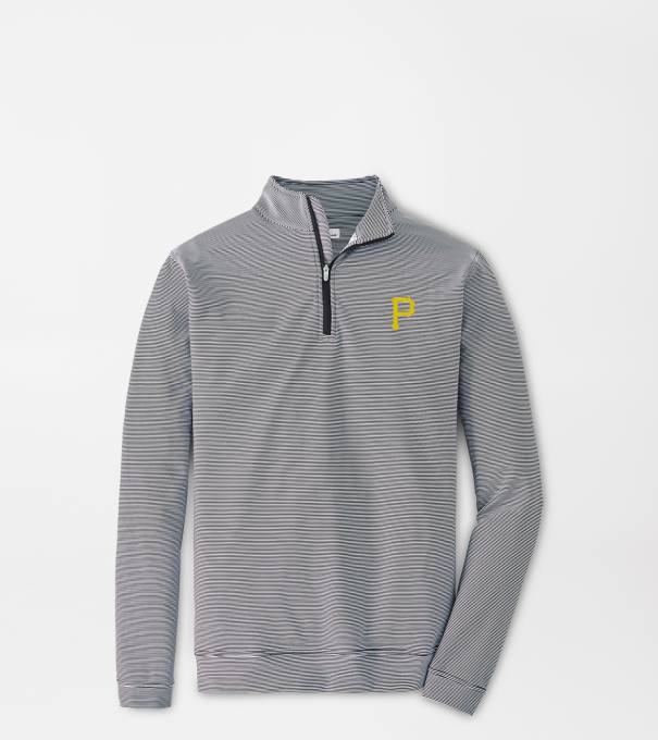 Pittsburgh Pirates Perth Sugar Stripe Performance Quarter-Zip in Black/White