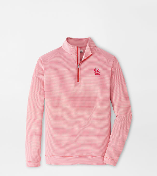 St. Louis Cardinals Sugar Stripe Performance Quarter-Zip in Red3/White