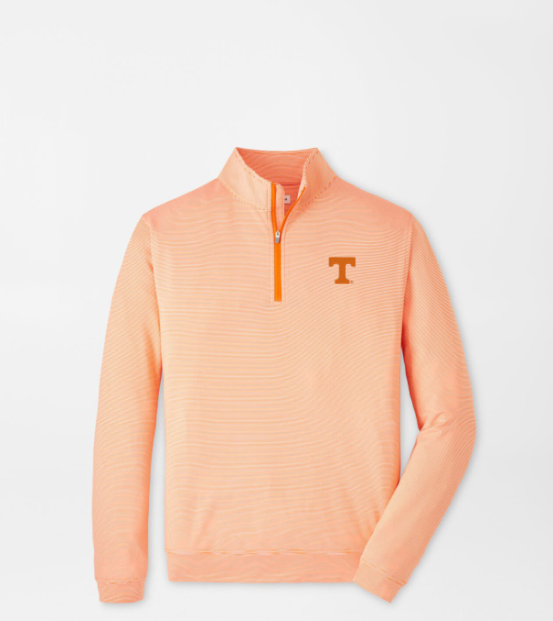 Tennessee Perth Mini-Stripe Performance Pullover in Orange1/White