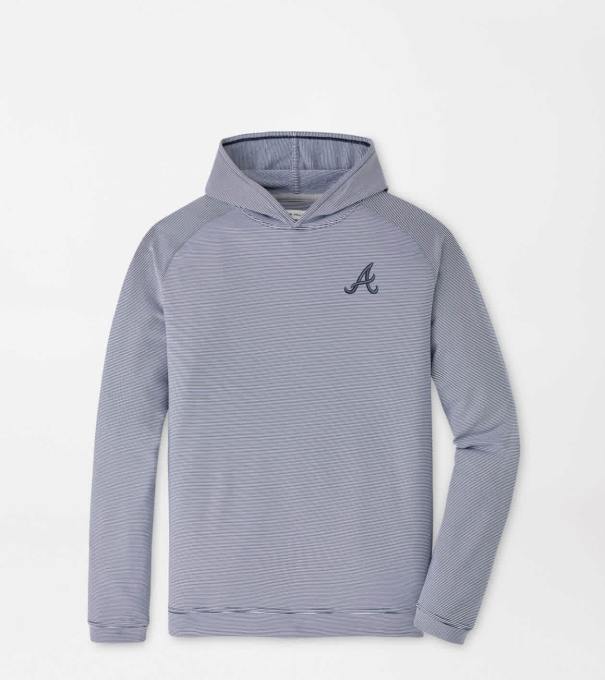 Atlanta Braves Pine Sugar Stripe Performance Hoodie in Navy