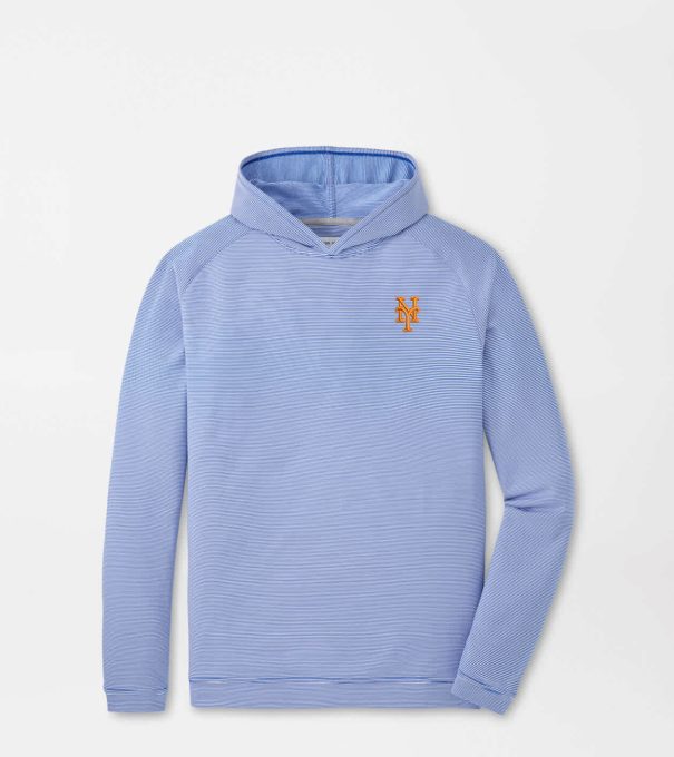 New York Mets Pine Sugar Stripe Performance Hoodie in Blue3