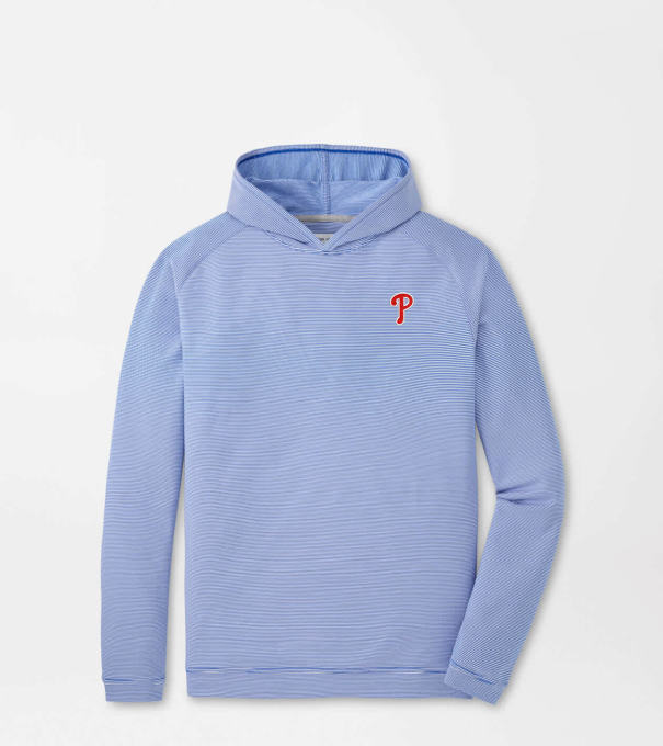 Philadelphia Phillies Pine Sugar Stripe Performance Hoodie in Blue3