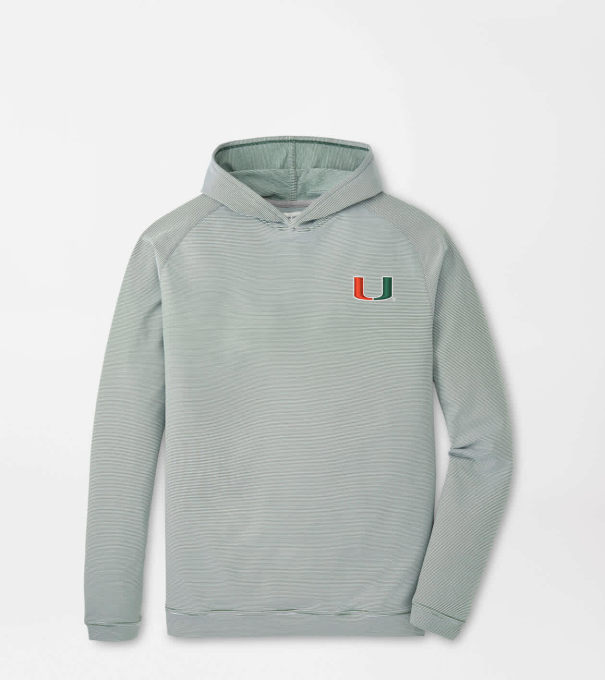 Miami Pine Sugar Stripe Performance Hoodie in Green1