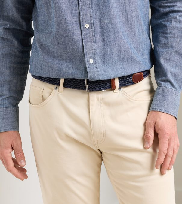 Waxed Braided Belt in Navy