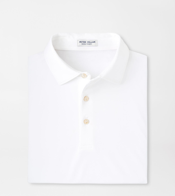 Solid Performance Jersey Polo in White