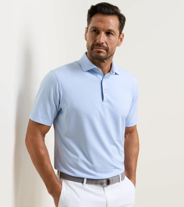 Jubilee Performance Jersey Polo in Cottage Blue