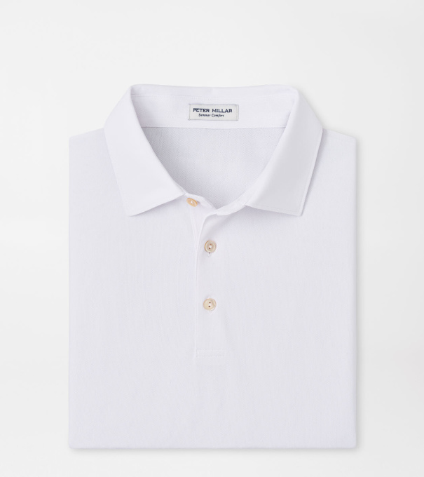 Solid Performance Mesh Polo in White