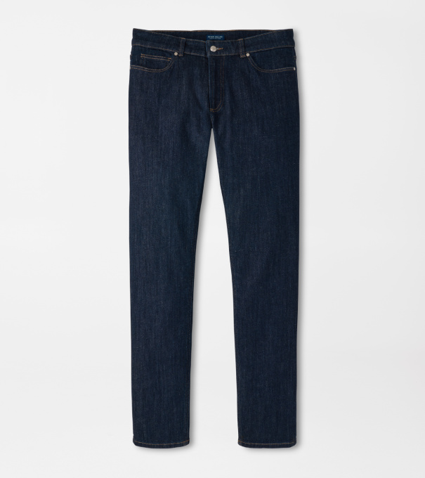 Vintage Washed Five-Pocket Denim in Dark Indigo