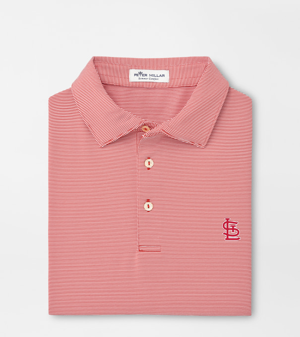 St. Louis Cardinals Jubilee Stripe Performance Polo in Red3