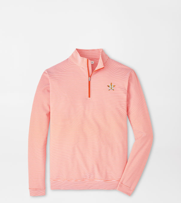 Houston Astros Perth Sugar Stripe Performance Quarter-Zip in Orange6/White