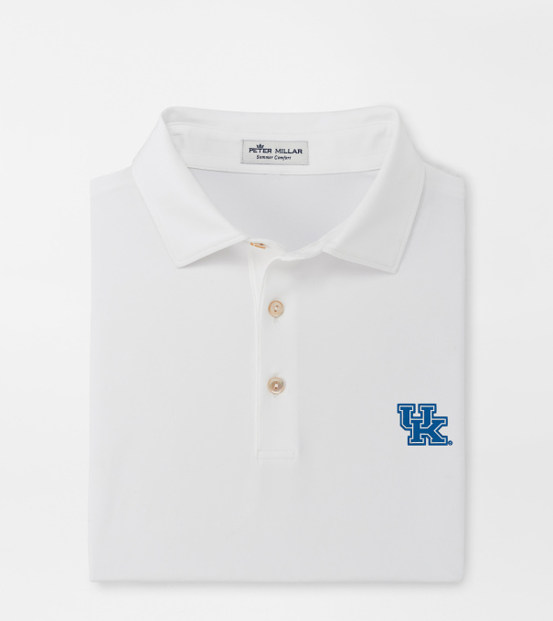 Kentucky Solid Performance Jersey Polo (Sean Self Collar) in White
