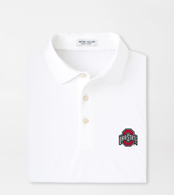 Ohio State Solid Performance Jersey Polo in White