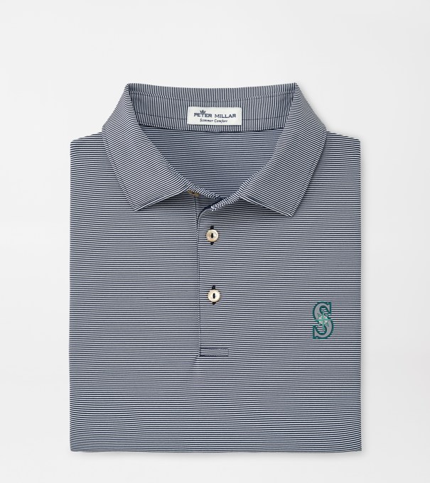 Seattle Mariners Jubilee Stripe Performance Polo in Navy