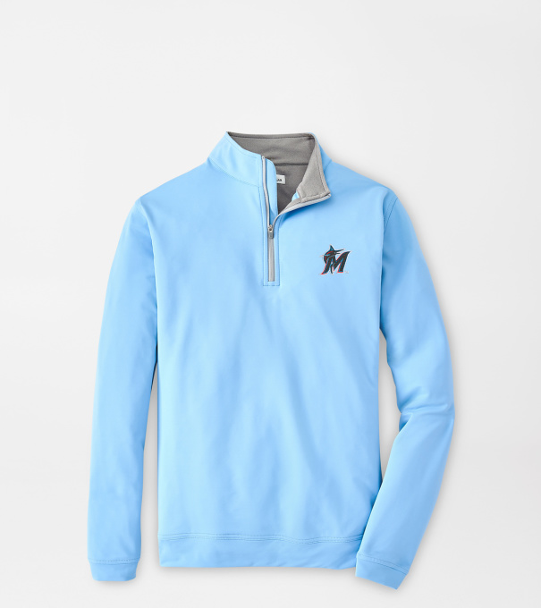 Miami Marlins Perth Performance Quarter-Zip in Cottage Blue