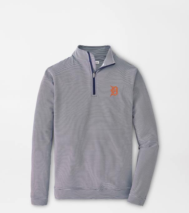 Detroit Tigers Perth Sugar Stripe Performance Quarter-Zip in Navy/White