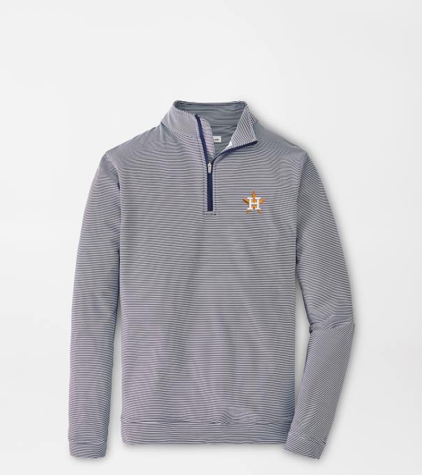 Houston Astros Perth Sugar Stripe Performance Quarter-Zip in Navy/White