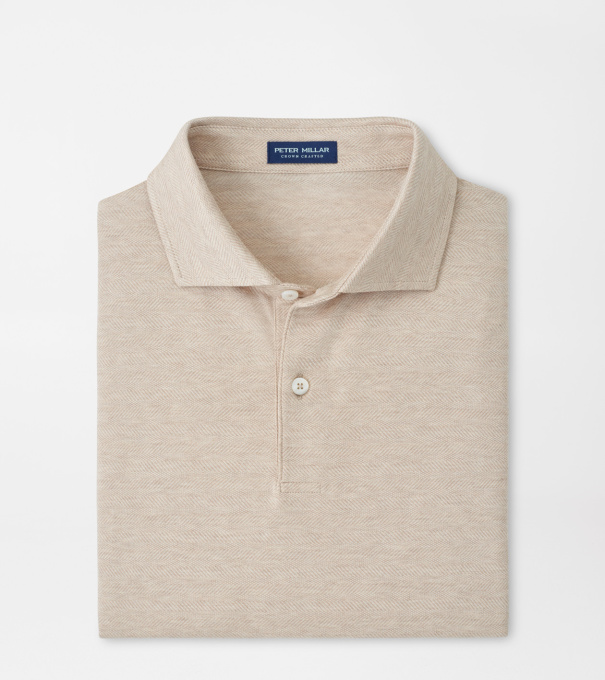 Excursionist Flex Herringbone Knit Polo in TRUFFLE