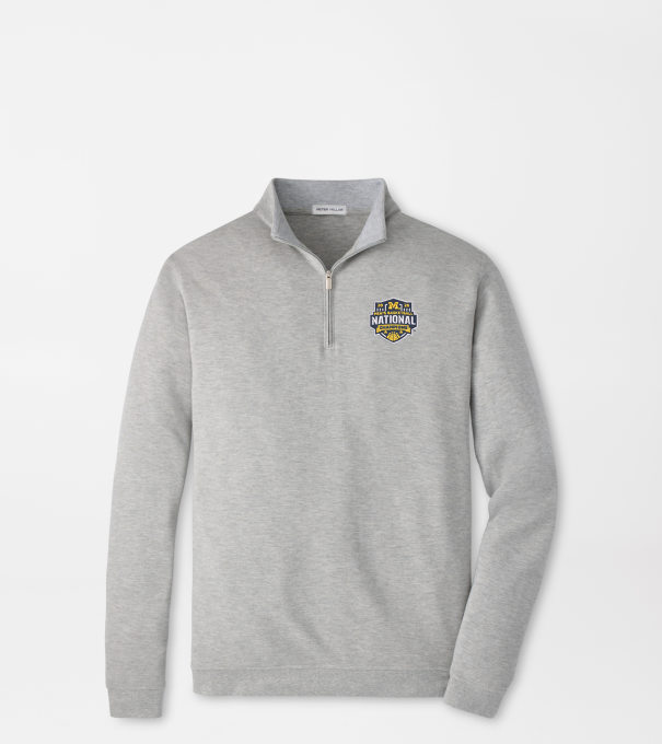 Michigan National Champion Crown Comfort Quarter-Zip Pullover in Light Grey