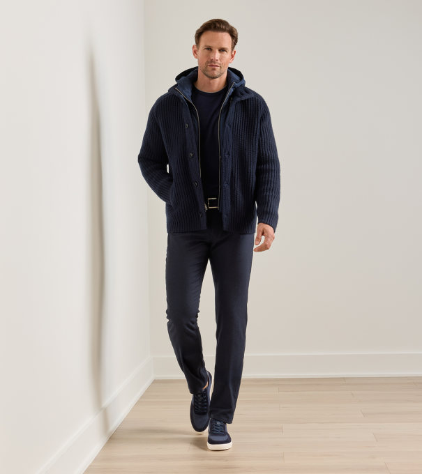 Alpine Hybrid Sweater Jacket in Navy