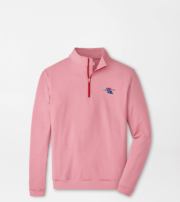 Louisiana Tech Perth Sugar Stripe Performance Quarter-Zip in Red3/White