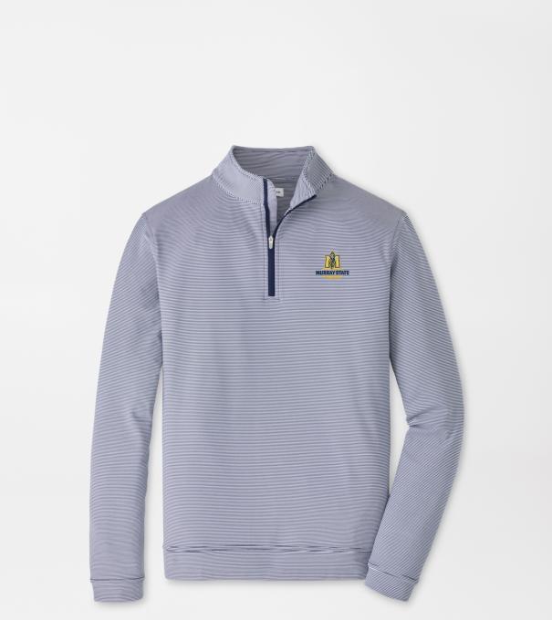 Murray State Perth Sugar Stripe Performance Quarter-Zip in Navy/White