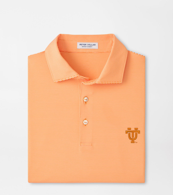 Tennessee Vault Jubilee Stripe Performance Polo in Orange1