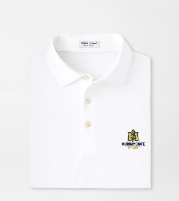 Murray State Solid Performance Jersey Polo in White